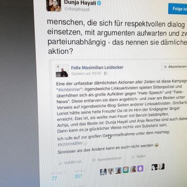 Screenshot des Tweet von Dunja Hayali mit dem Post von Felix Leidecker