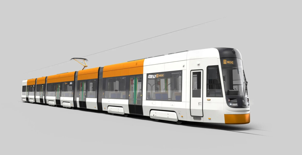 Illustration der neuen Straßenbahnen für Mainz