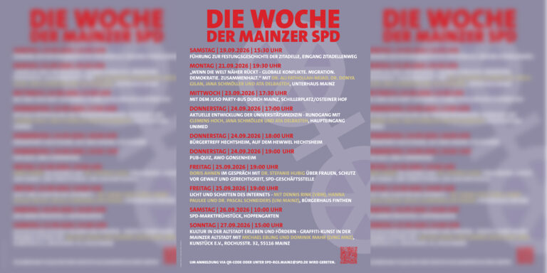 Das Programm der Woche der Mainzer SPD 2026