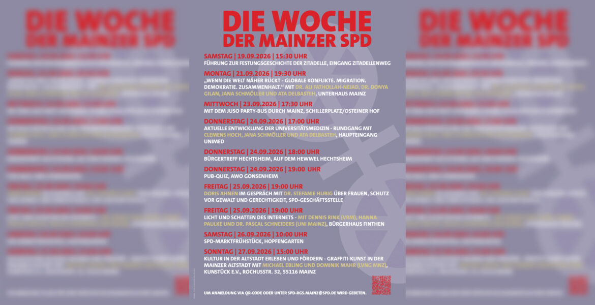 Das Programm der Woche der Mainzer SPD 2026